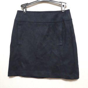 Loft Suede Black Pocket Zipper Mini Skirt 2 Petite